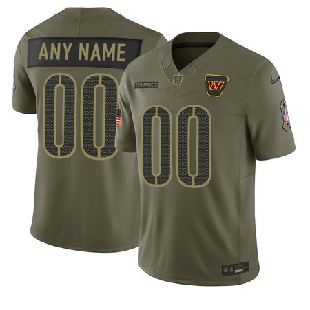 Men's Washington Commanders Custom Nike Olive 2025 Salute to Service Retired Limited Jersey