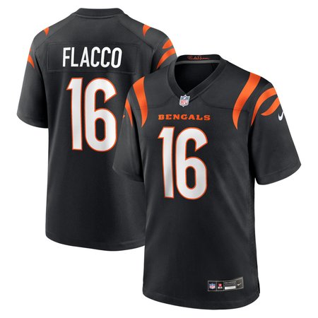 Men's Cincinnati Bengals #16 Joe Flacco Nike Black Team Game Jersey Men's Cincinnati Bengals #16 Joe Flacco Nike Black Team Game Jersey