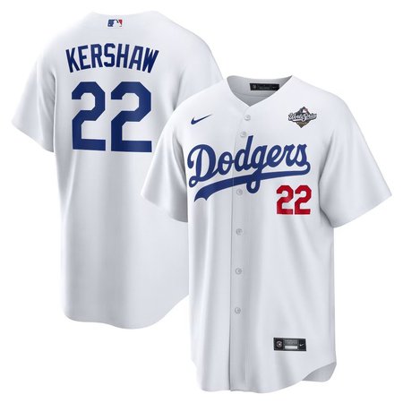 Youth Los Angeles Dodgers #22 Clayton Kershaw Nike White 2025 World Series Home Limited Jersey