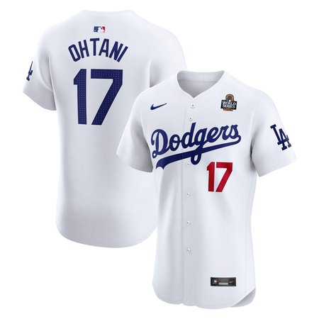 Men's Los Angeles Dodgers Shohei Ohtani Nike White 2024 World Series Home Elite Player Jersey Men's Los Angeles Dodgers Shohei Ohtani Nike White 2024 World Series Home Elite Player Jersey