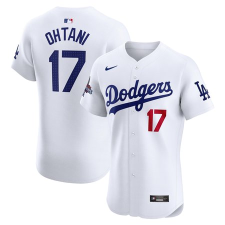 Men's Los Angeles Dodgers Shohei Ohtani Nike White 2024 World Series Champions Home Elite Player Jersey Men's Los Angeles Dodgers Shohei Ohtani Nike White 2024 World Series Champions Home Elite Player Jersey