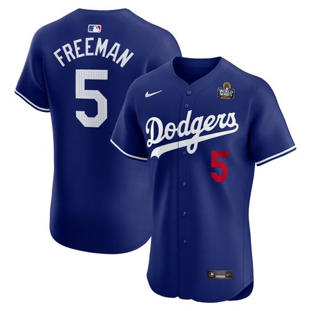 Men's Los Angeles Dodgers Freddie Freeman Nike Royal 2024 World Series Alternate Elite Player Jersey Men's Los Angeles Dodgers Freddie Freeman Nike Royal 2024 World Series Alternate Elite Player Jersey