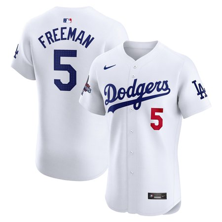 Men's Los Angeles Dodgers Freddie Freeman Nike White 2024 World Series Champions Home Elite Player Jersey Men's Los Angeles Dodgers Freddie Freeman Nike White 2024 World Series Champions Home Elite Player Jersey