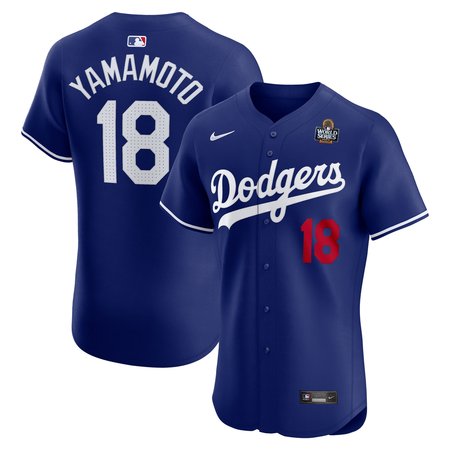 Men's Los Angeles Dodgers Yoshinobu Yamamoto Nike Royal 2024 World Series Alternate Elite Player Jersey Men's Los Angeles Dodgers Yoshinobu Yamamoto Nike Royal 2024 World Series Alternate Elite Player Jersey
