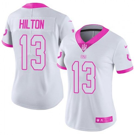 Nike Colts #13 T.Y. Hilton White/Pink Women's Stitched NFL Limited Rush Fashion Jersey Nike Colts #13 T.Y. Hilton White/Pink Women's Stitched NFL Limited Rush Fashion Jersey