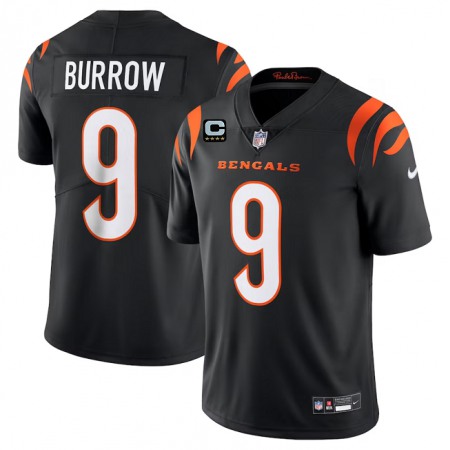 Men's Cincinnati Bengals #9 Joe Burrow Black With 4-Star C Patch Vapor Untouchable Limited Stitched Jersey Men's Cincinnati Bengals #9 Joe Burrow Black With 4-Star C Patch Vapor Untouchable Limited Stitched Jersey