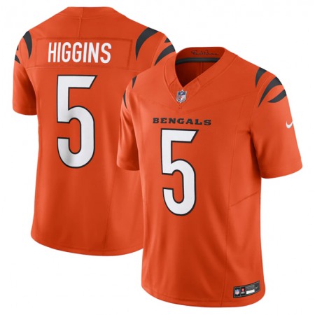 Men's Cincinnati Bengals #5 Tee Higgins Orange 2023 F.U.S.E. Vapor Untouchable Limited Stitched Jersey Men's Cincinnati Bengals #5 Tee Higgins Orange 2023 F.U.S.E. Vapor Untouchable Limited Stitched Jersey