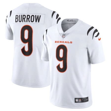 Men's Cincinnati Bengals #9 Joe Burrow 2021 New White Vapor Untouchable Limited Stitched Jersey Men's Cincinnati Bengals #9 Joe Burrow 2021 New White Vapor Untouchable Limited Stitched Jersey