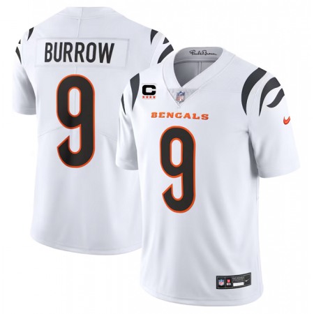 Men's Cincinnati Bengals #9 Joe Burrow White With 4-Star C Patch Vapor Untouchable Limited Stitched Jersey Men's Cincinnati Bengals #9 Joe Burrow White With 4-Star C Patch Vapor Untouchable Limited Stitched Jersey