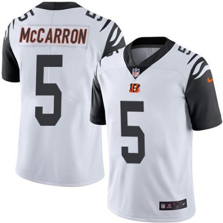 Nike Bengals #5 AJ McCarron White Men's Stitched NFL Limited Rush Jersey Nike Bengals #5 AJ McCarron White Men's Stitched NFL Limited Rush Jersey