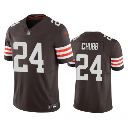 Men's Cleveland Browns #24 Nick Chubb Brown 2023 F.U.S.E. Vapor Untouchable Limited Stitched Jersey Men's Cleveland Browns #24 Nick Chubb Brown 2023 F.U.S.E. Vapor Untouchable Limited Stitched Jersey