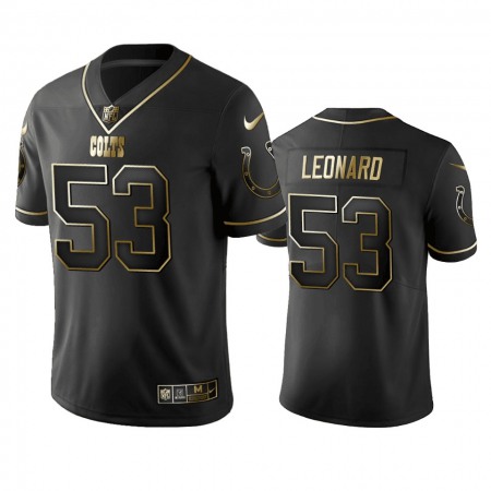 Men's Indianapolis Colts #53 Darius Leonard 2019 Black Gold Edition Stitched NFL Jersey Men's Indianapolis Colts #53 Darius Leonard 2019 Black Gold Edition Stitched NFL Jersey