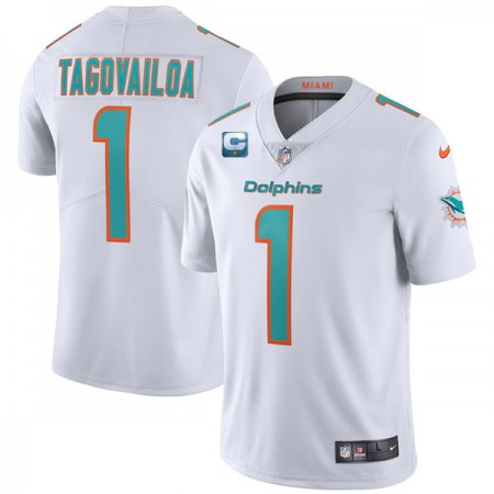 Men's Miami Dolphins #1 Tua Tagovailoa 2022 White With 1-star C Patch Vapor Limited Stitched Jersey Men's Miami Dolphins #1 Tua Tagovailoa 2022 White With 1-star C Patch Vapor Limited Stitched Jersey