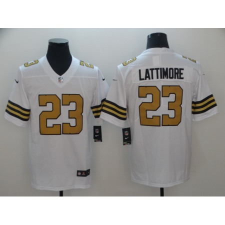 Men's New Orleans Saints #23 Marshon Lattimore White Limited Rush Stitched NFL Jersey Men's New Orleans Saints #23 Marshon Lattimore White Limited Rush Stitched NFL Jersey