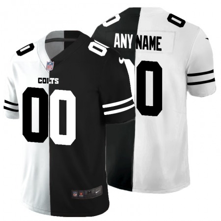 Men's Indianapolis Colts ACTIVE PLAYER Custom Black & White Split Limited Stitched Jersey Men's Indianapolis Colts ACTIVE PLAYER Custom Black & White Split Limited Stitched Jersey