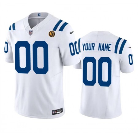 Men's Indianapolis Colts Active Player Custom White 2023 F.U.S.E. With John Madden Patch Vapor Limited Stitched Football Jersey Men's Indianapolis Colts Active Player Custom White 2023 F.U.S.E. With John Madden Patch Vapor Limited Stitched Football Jersey
