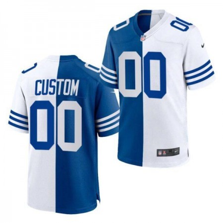 Men's Indianapolis Colts Customized Blue White Split Limited Stitched Jersey Men's Indianapolis Colts Customized Blue White Split Limited Stitched Jersey