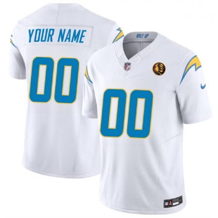 Men's Los Angeles Chargers Active Player Custom White 2023 F.U.S.E. With John Madden Patch Vapor Limited Stitched Football Jersey Men's Los Angeles Chargers Active Player Custom White 2023 F.U.S.E. With John Madden Patch Vapor Limited Stitched Football Jersey