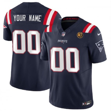 Men's New England Patriots Active Player Custom Navy 2023 F.U.S.E. With John Madden Patch Vapor Limited Stitched Football Jersey Men's New England Patriots Active Player Custom Navy 2023 F.U.S.E. With John Madden Patch Vapor Limited Stitched Football Jersey