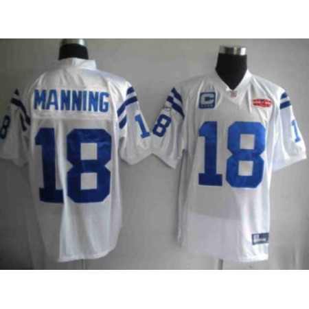 Colts #18 Peyton Manning White With Super Bowl Patch Stitched Youth NFL Jersey Colts #18 Peyton Manning White With Super Bowl Patch Stitched Youth NFL Jersey