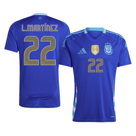 Men's L.MARTíNEZ #22 Argentina Away Replica Soccer Jersey 2024
