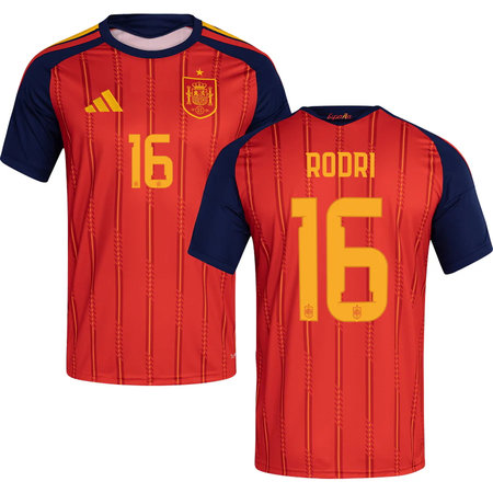 Kid's RODRI #16 Spain Home Replica Jersey World Cup 2026