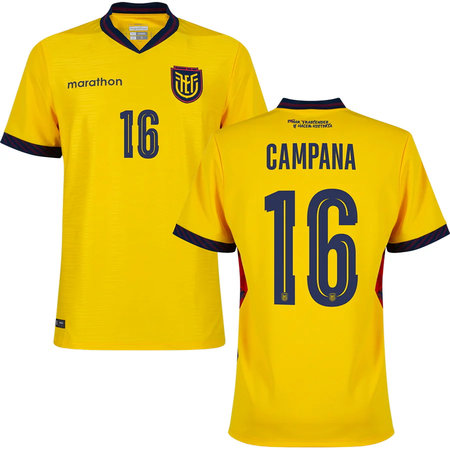 Kid's CAMPANA #16 Ecuador Home Replica Jersey World Cup 2026