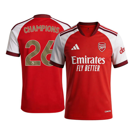 Kid's CHAMPIONS #26 Arsenal Home Replica Soccer Jersey 2026/27
